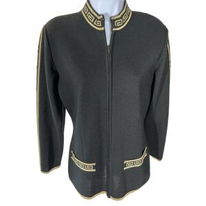 Cache Black Cardigan with Gold Detailing